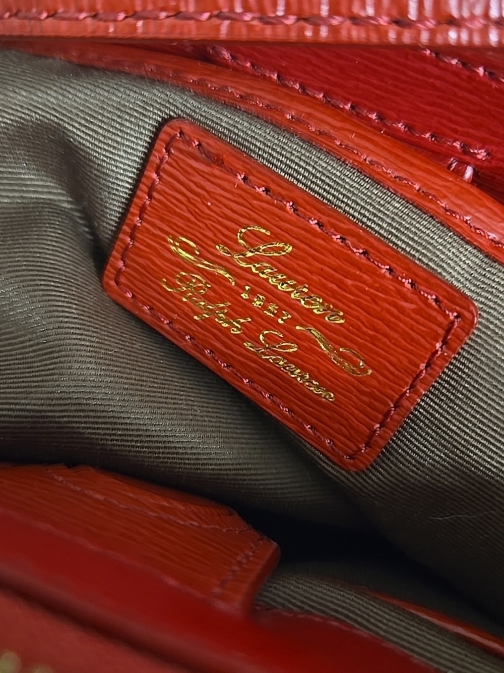 Ralph Lauren Mini Newbury double zip satchel bag Red - Picture 16 of 16